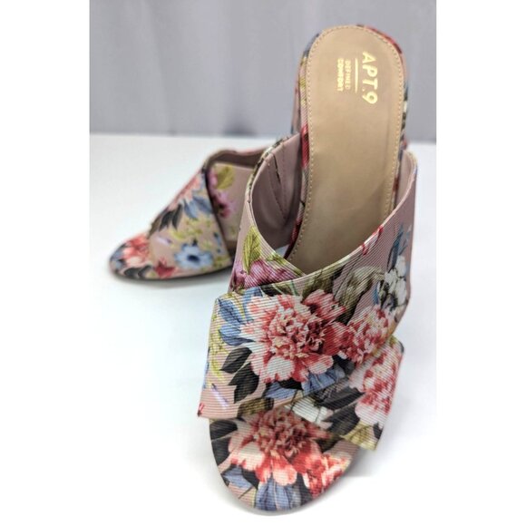 Apt 9 Define Comfort Motivated Floral Block Heal Open Sandal Sz 9 Womens - Picture 3 of 5